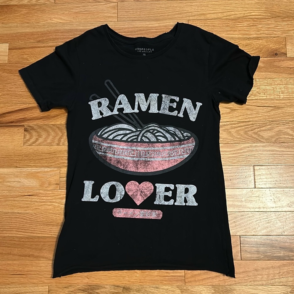 Odd People Los Angeles Ramen Lover black t-shirt. Members only on back. XS